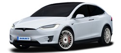 Tesla Model X Plaid steht optional auf Borbets CW3-Felge